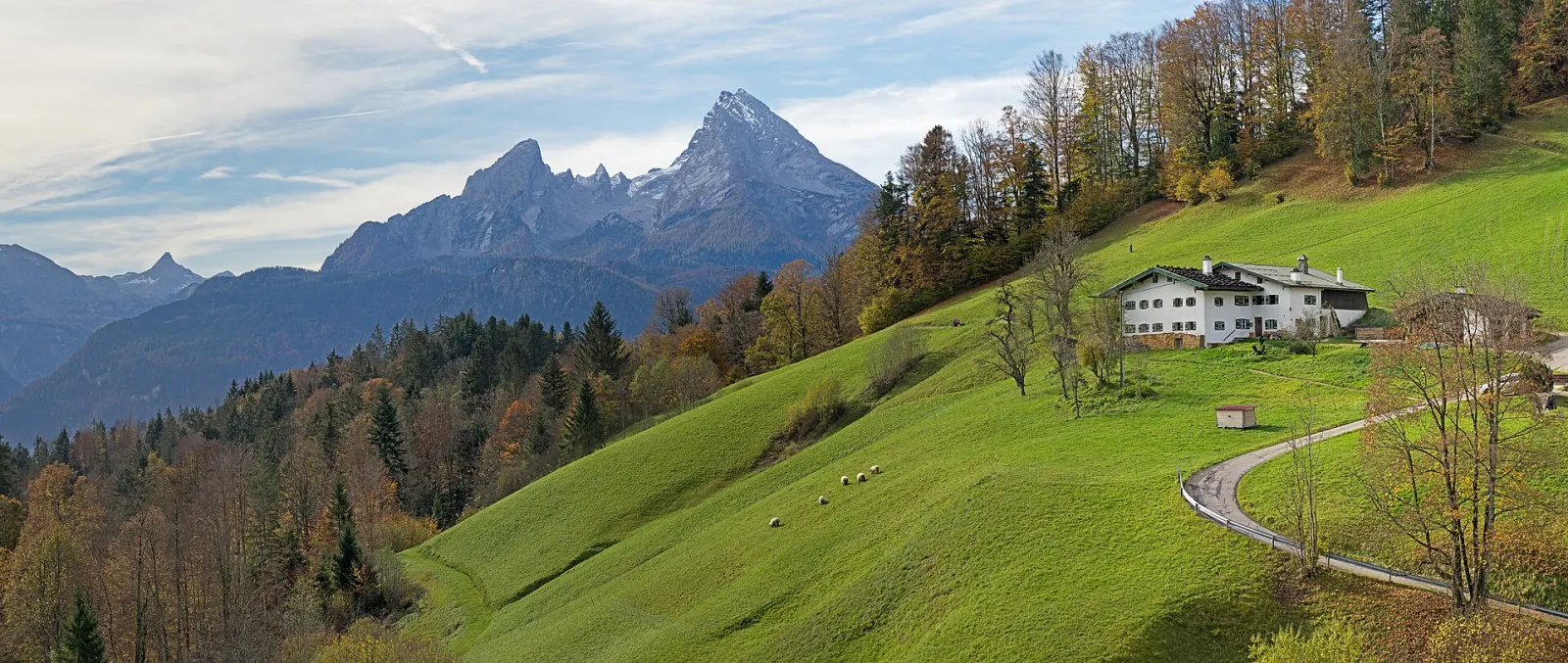 Watzmann above meadows near Maria Gern